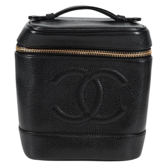 CHANEL COCO Mark Vanity Pouch Grained Calf Skin - Picture 1 of 16